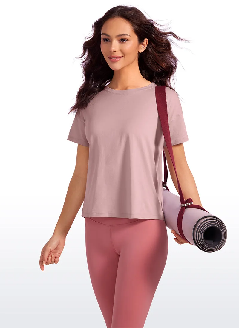Pima Cotton Loose Fit Short Sleeve sold by CRZ Yoga product image thumbnail 3