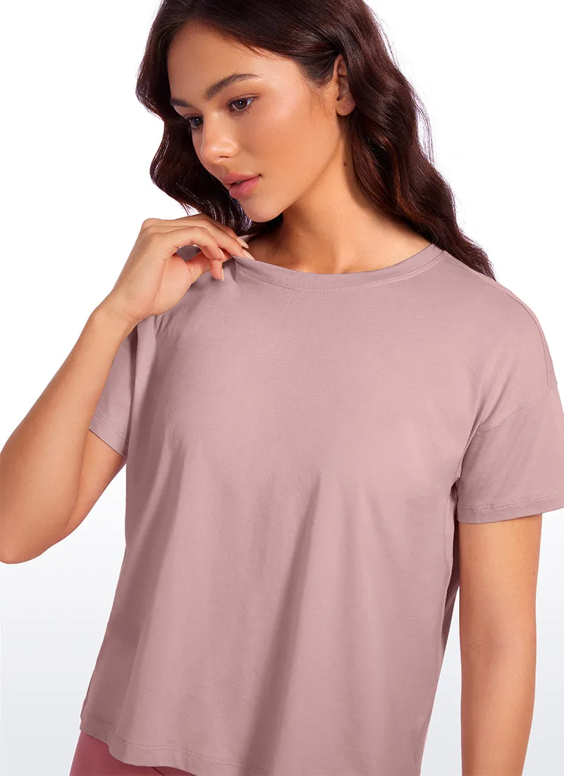 Pima Cotton Loose Fit Short Sleeve sold by CRZ Yoga product image thumbnail 4