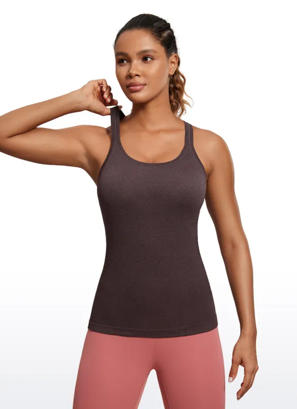 Seamless Ribbed Hip Length Tanks Racerback sold by CRZ Yoga