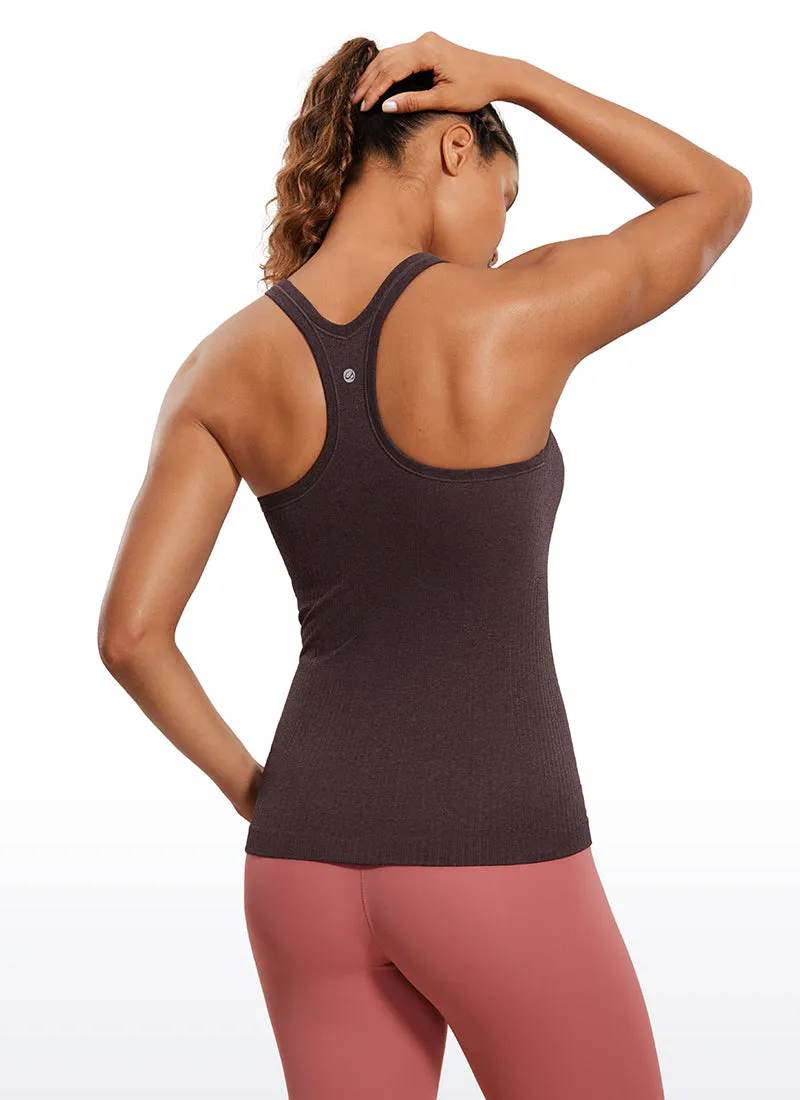 Seamless Ribbed Hip Length Tanks Racerback sold by CRZ Yoga product image thumbnail 2