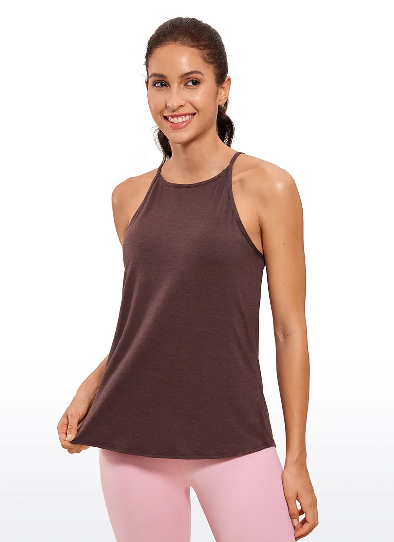 Halter Hip-Length High Neck Tank sold by CRZ Yoga