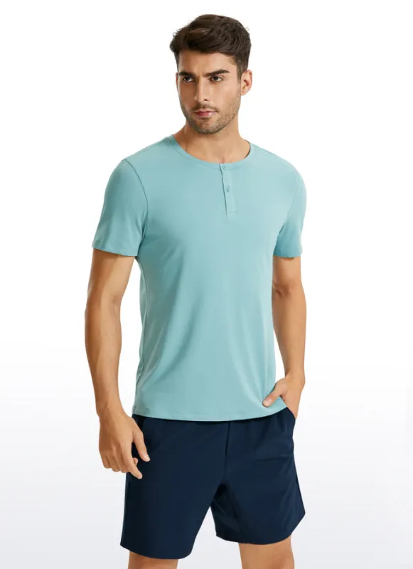 Pima Cotton Henley Short Sleeves sold by CRZ Yoga