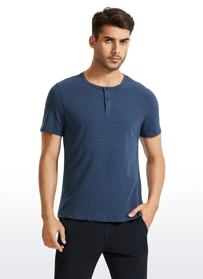 Pima Cotton Henley Short Sleeves sold by CRZ Yoga product image thumbnail 5