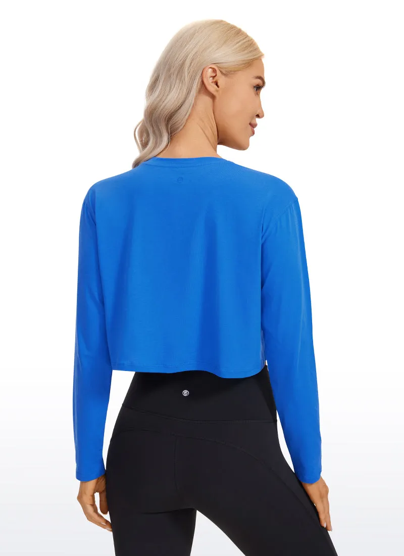 Pima Cotton Cropped Long Sleeve sold by CRZ Yoga product image thumbnail 2