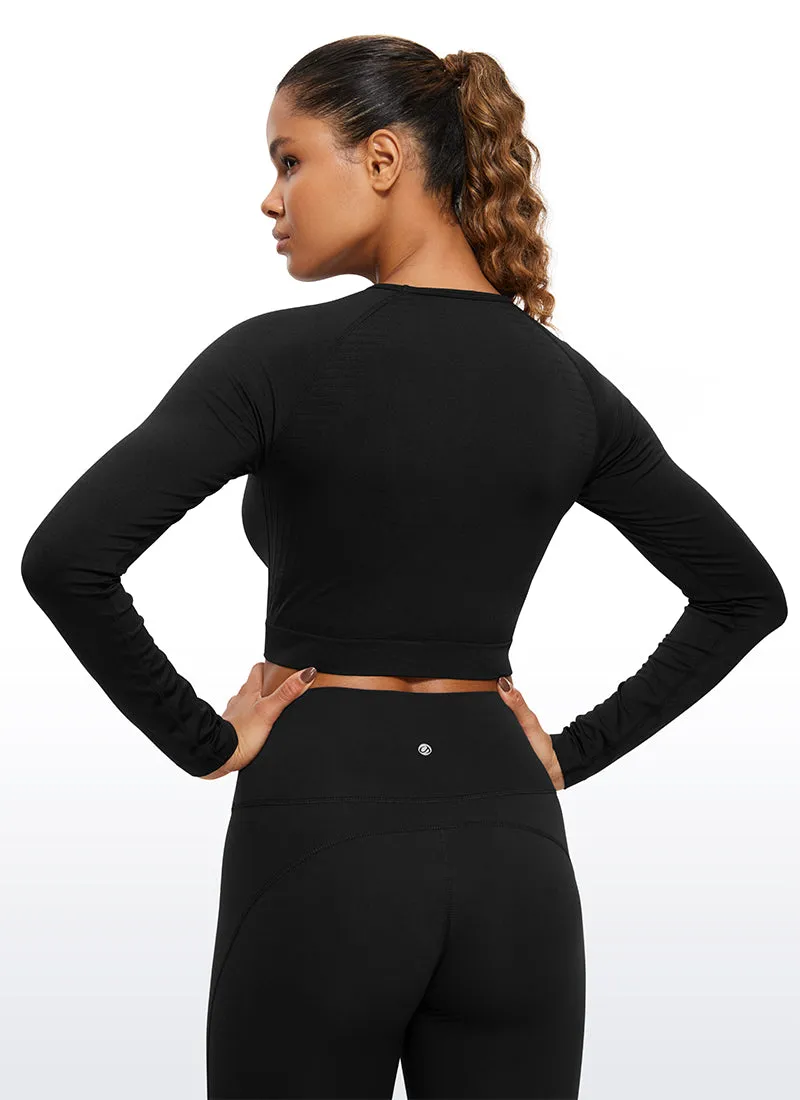 Seamless Slim Fit Cropped Long Sleeve sold by CRZ Yoga product image thumbnail 2