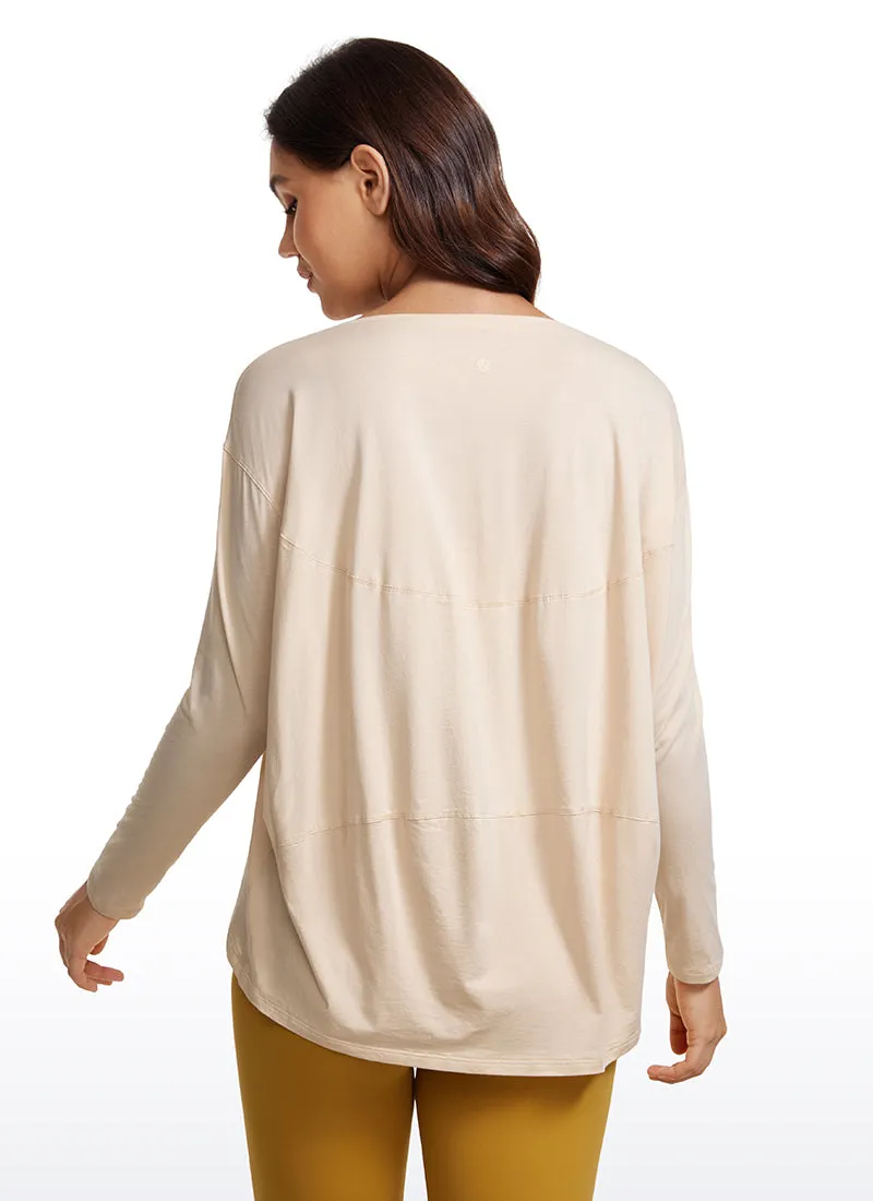 Pima Cotton Boat Neck Long Sleeve sold by CRZ Yoga product image thumbnail 5
