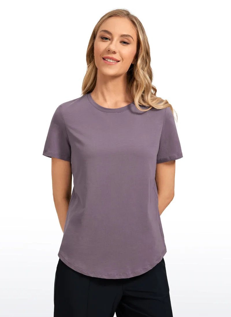 Pima Cotton Round Neck Short Sleeve sold by CRZ Yoga product image thumbnail 5