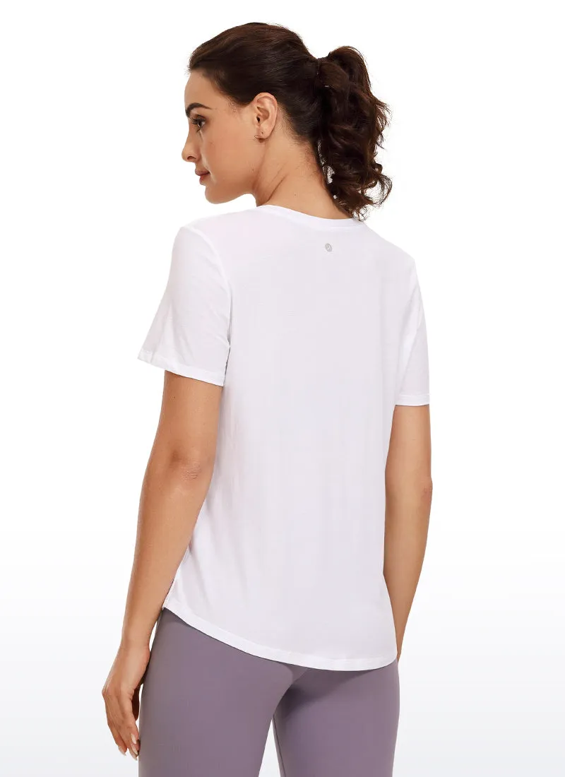 Pima Cotton Round Neck Short Sleeve sold by CRZ Yoga product image thumbnail 2