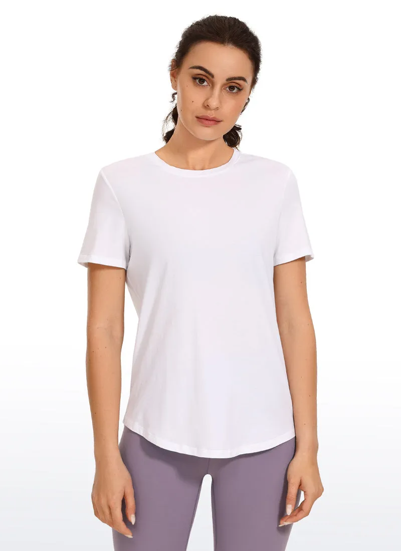 Pima Cotton Round Neck Short Sleeve sold by CRZ Yoga