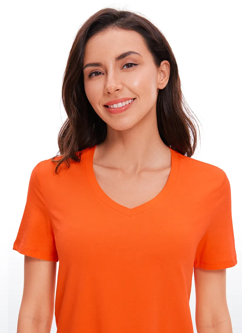 Pima Cotton Yoga Short Sleeves V-Neck sold by CRZ Yoga product image thumbnail 4