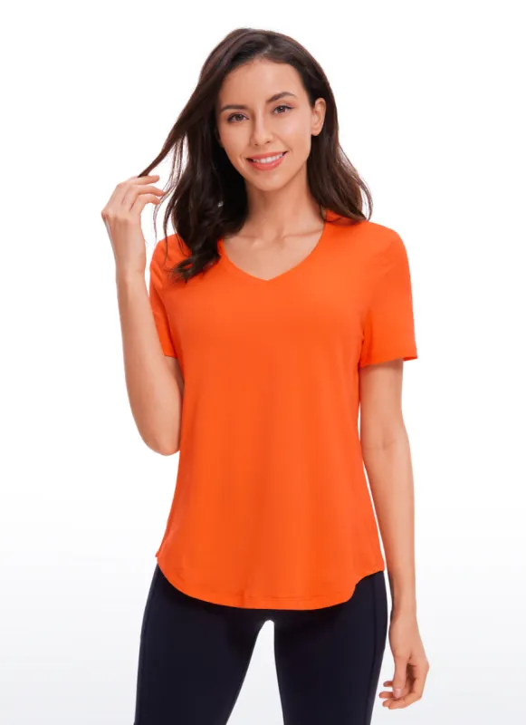 Pima Cotton Yoga Short Sleeves V-Neck sold by CRZ Yoga