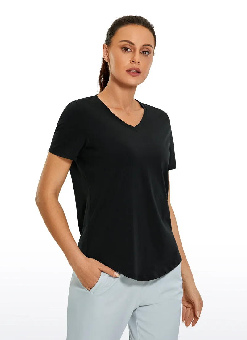Pima Cotton Yoga Short Sleeves V-Neck sold by CRZ Yoga product image thumbnail 5
