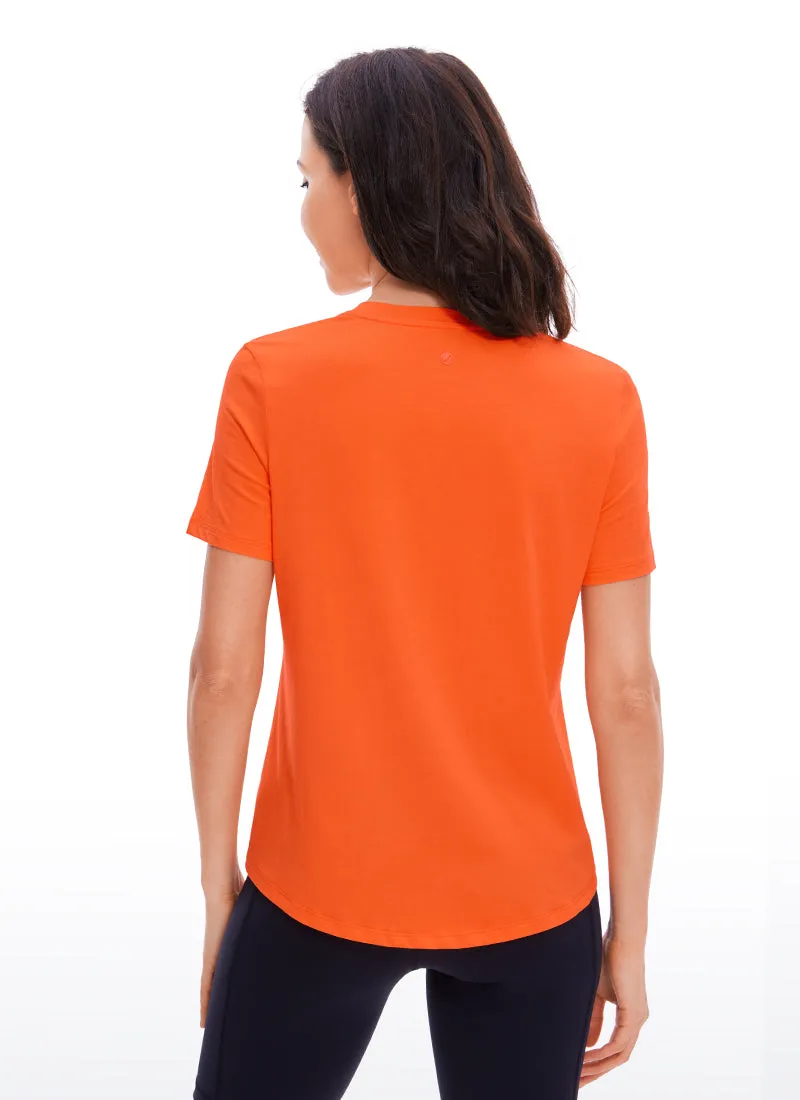 Pima Cotton Yoga Short Sleeves V-Neck sold by CRZ Yoga product image thumbnail 2