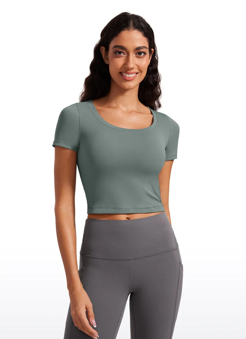 Butterluxe Scoop Neck Cropped Short Sleeves sold by CRZ Yoga