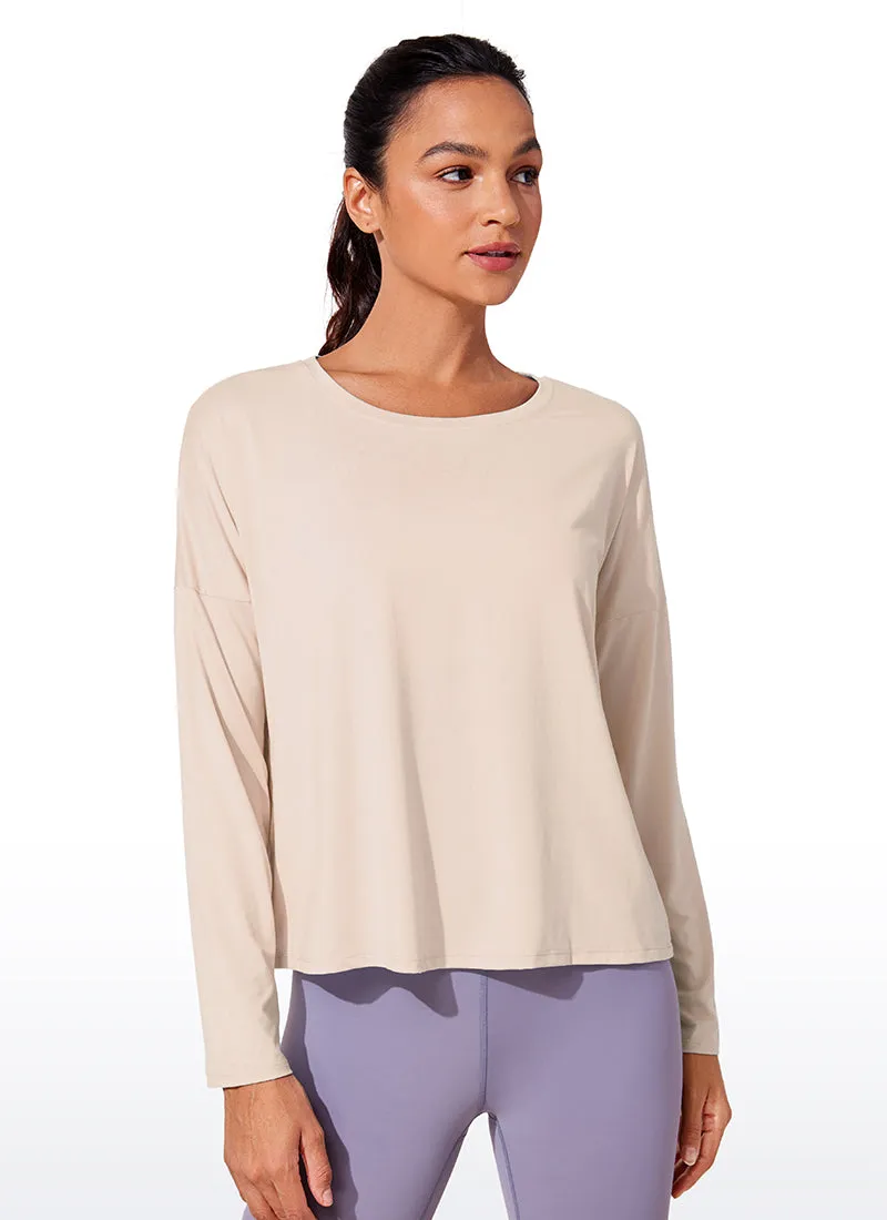 UPF 50+ Lightweight Heather Cropped Long Sleeves sold by CRZ Yoga product image thumbnail 4