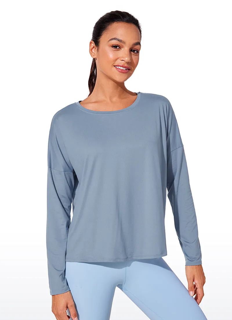 UPF 50+ Lightweight Heather Cropped Long Sleeves sold by CRZ Yoga