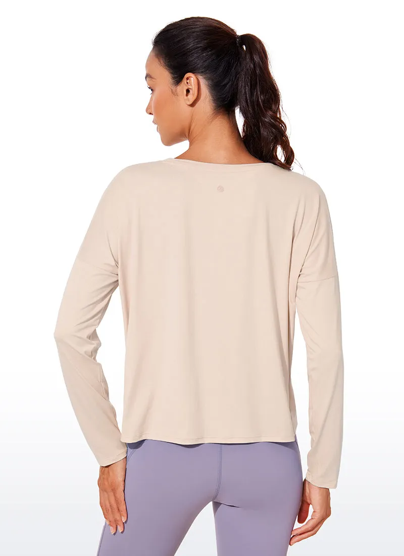 UPF 50+ Lightweight Heather Cropped Long Sleeves sold by CRZ Yoga product image thumbnail 5