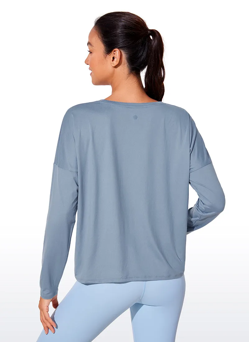 UPF 50+ Lightweight Heather Cropped Long Sleeves sold by CRZ Yoga product image thumbnail 2