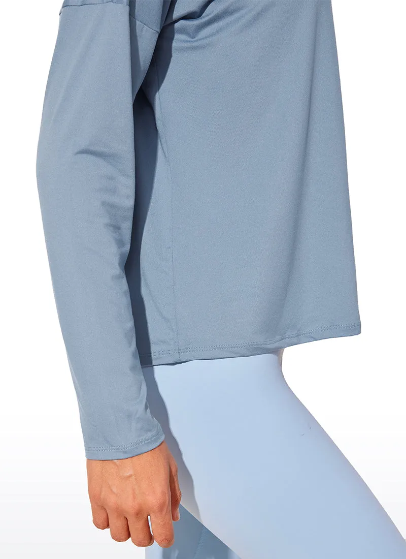 UPF 50+ Lightweight Heather Cropped Long Sleeves sold by CRZ Yoga product image thumbnail 3