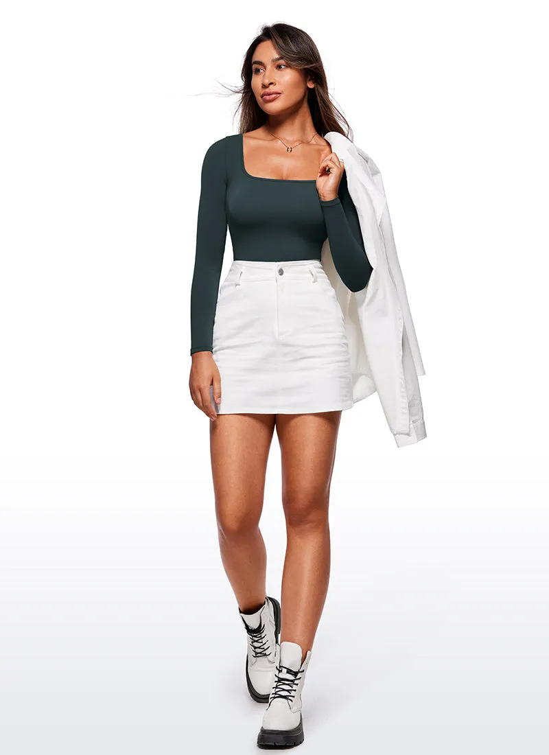 Butterluxe Square Neck Long Sleeve Bodysuits sold by CRZ Yoga product image thumbnail 3