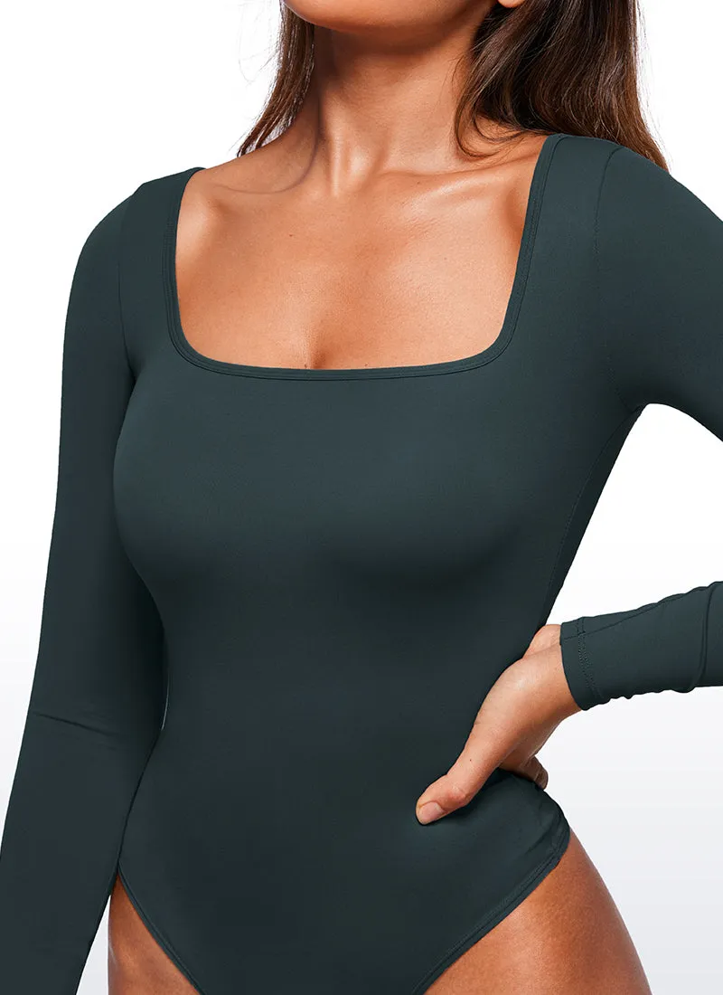 Butterluxe Square Neck Long Sleeve Bodysuits sold by CRZ Yoga product image thumbnail 4