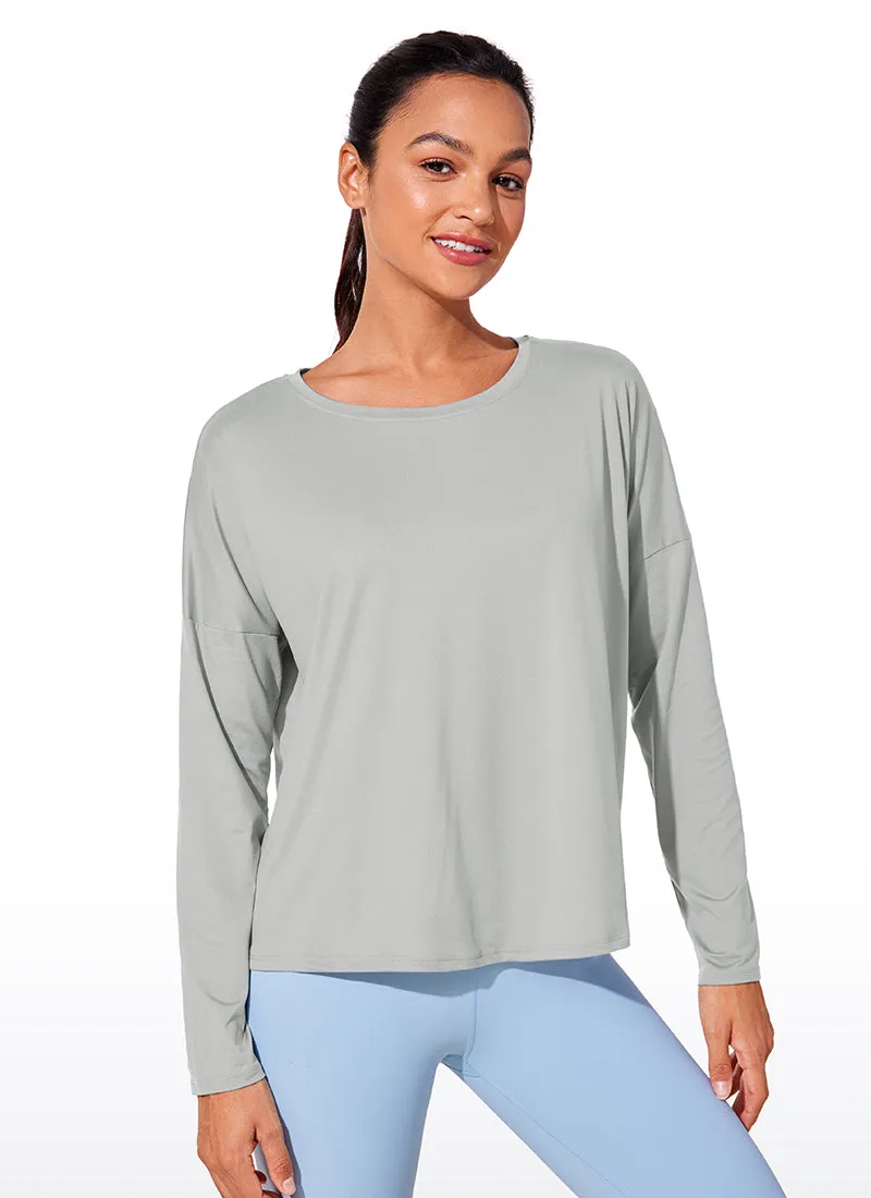 UPF 50+ Lightweight Heather Cropped Long Sleeves sold by CRZ Yoga product image thumbnail 5