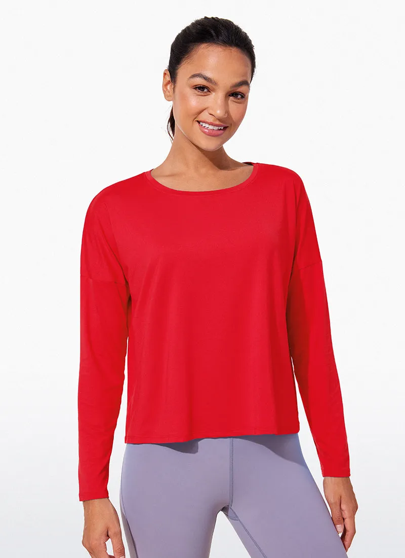 UPF 50+ Lightweight Heather Cropped Long Sleeves sold by CRZ Yoga
