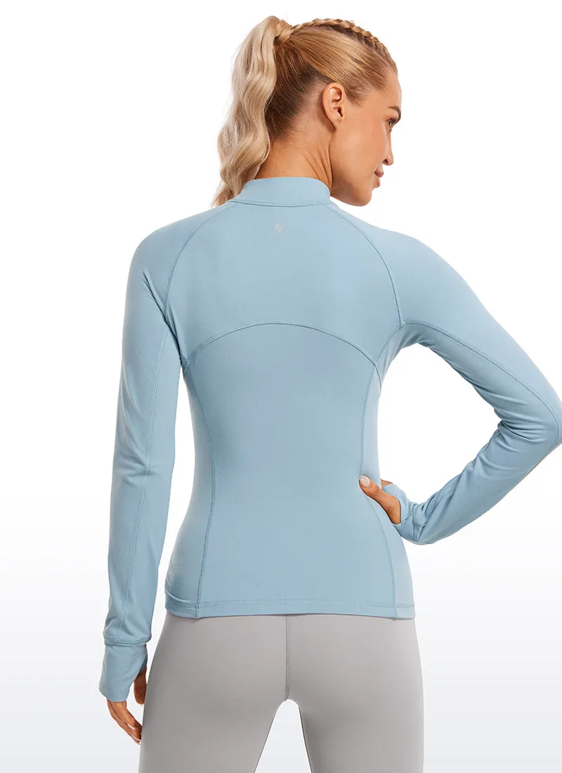 Brushed Thumbhole Half Zip Long Sleeve sold by CRZ Yoga product image thumbnail 2