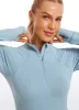 Brushed Half-Zip Long Sleeve with Thumbholes sold by CRZ Yoga