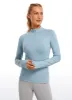 Brushed Half-Zip Long Sleeve with Thumbholes sold by CRZ Yoga