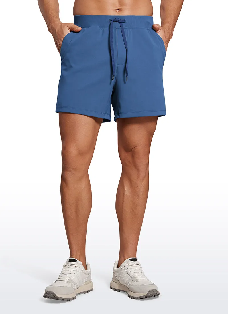 On the Travel Linerless Shorts 5'' with Pockets sold by CRZ Yoga