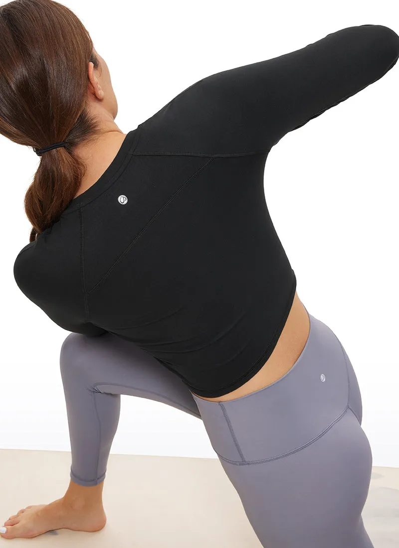 Brushed High Neck Cropped Long Sleeve sold by CRZ Yoga product image thumbnail 4