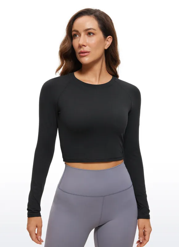 Brushed High Neck Cropped Long Sleeve sold by CRZ Yoga