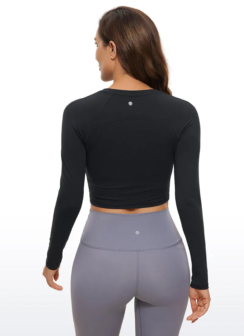 Brushed High Neck Cropped Long Sleeve sold by CRZ Yoga product image thumbnail 2