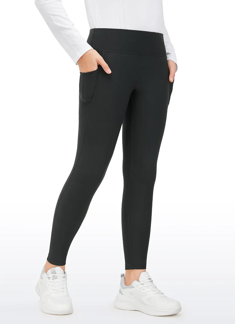 Thermal Fleece Lined Soft Girls Water-Resistant Pocketed Leggings sold by CRZ Yoga