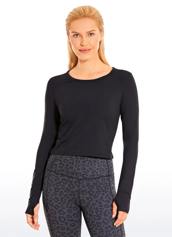 Brushed Thumbhole Cropped Long Sleeve sold by CRZ Yoga