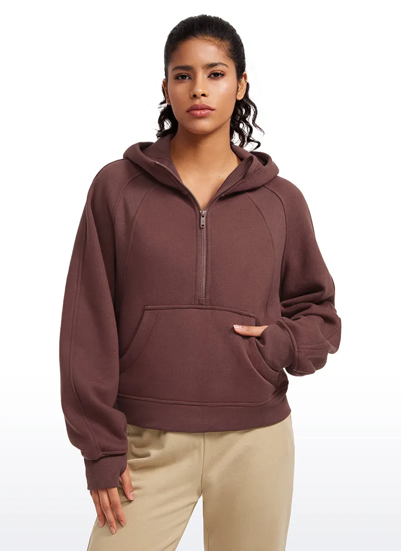 Fleece Lined Half Zip Hoodies with Thumb Holes sold by CRZ Yoga product image thumbnail 5