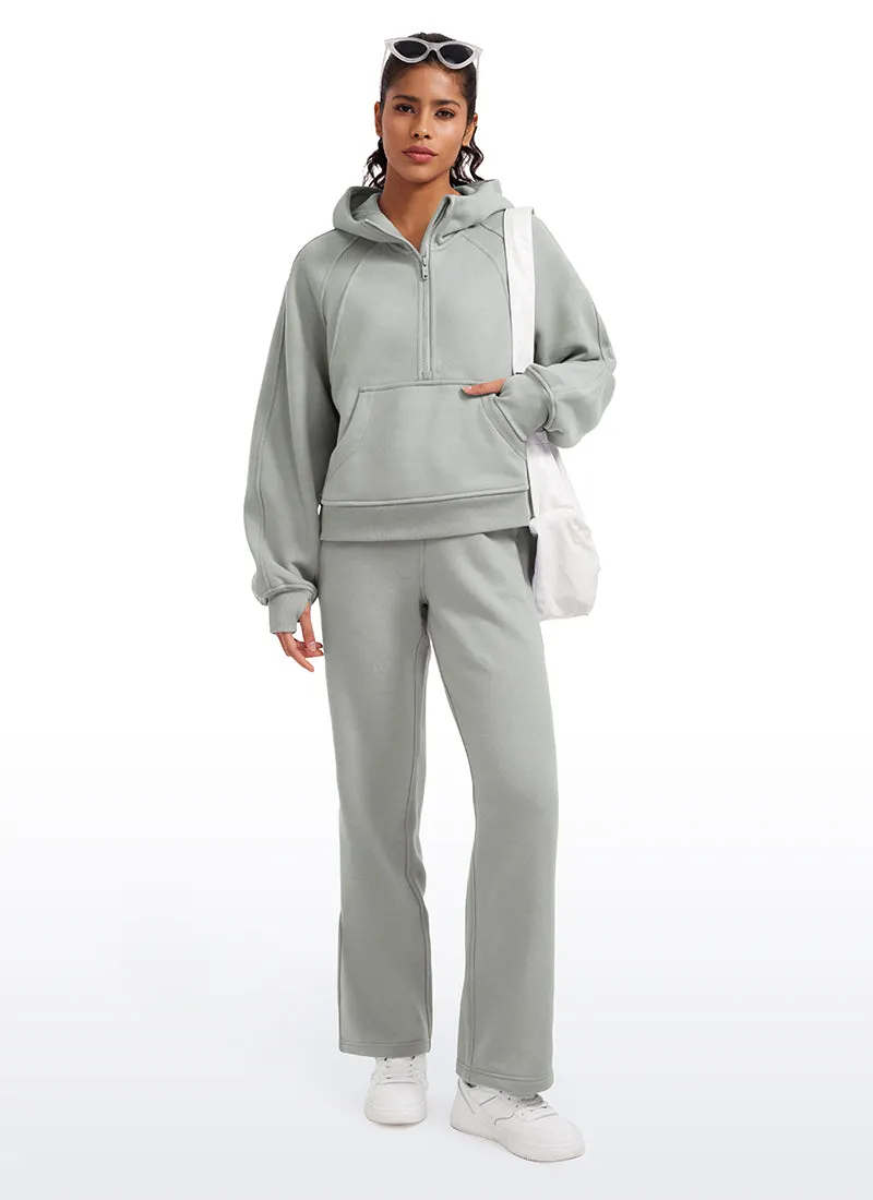 Fleece Lined Half Zip Hoodies with Thumb Holes sold by CRZ Yoga product image thumbnail 3