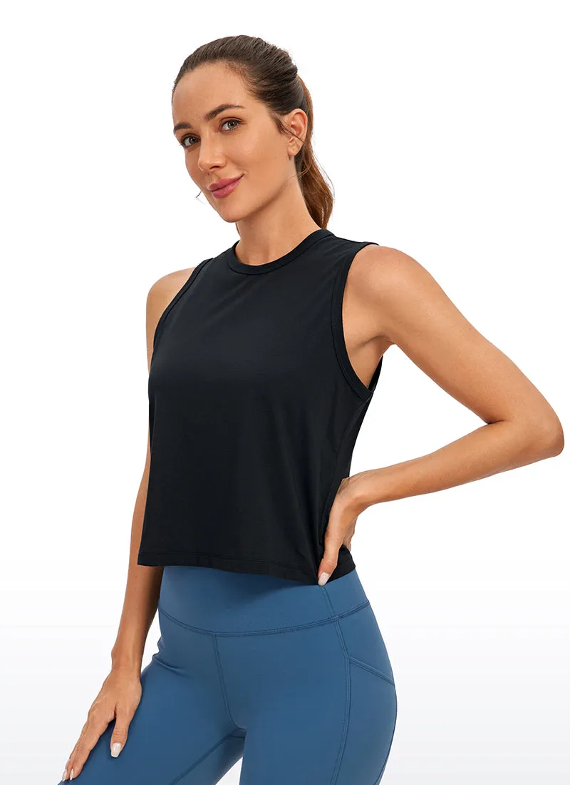 Pima Cotton High Neck Cropped Tank sold by CRZ Yoga product image thumbnail 5