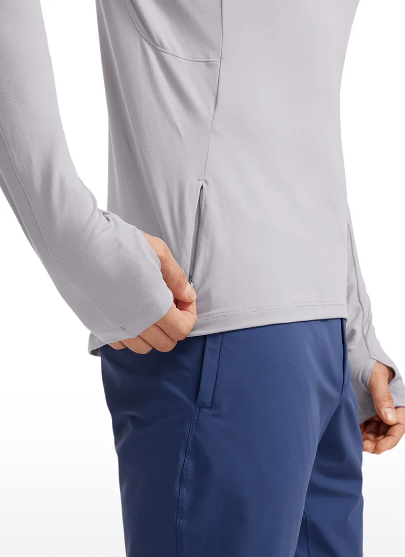 Brushed Half Zip Long Sleeve with Thumbhole sold by CRZ Yoga product image thumbnail 4