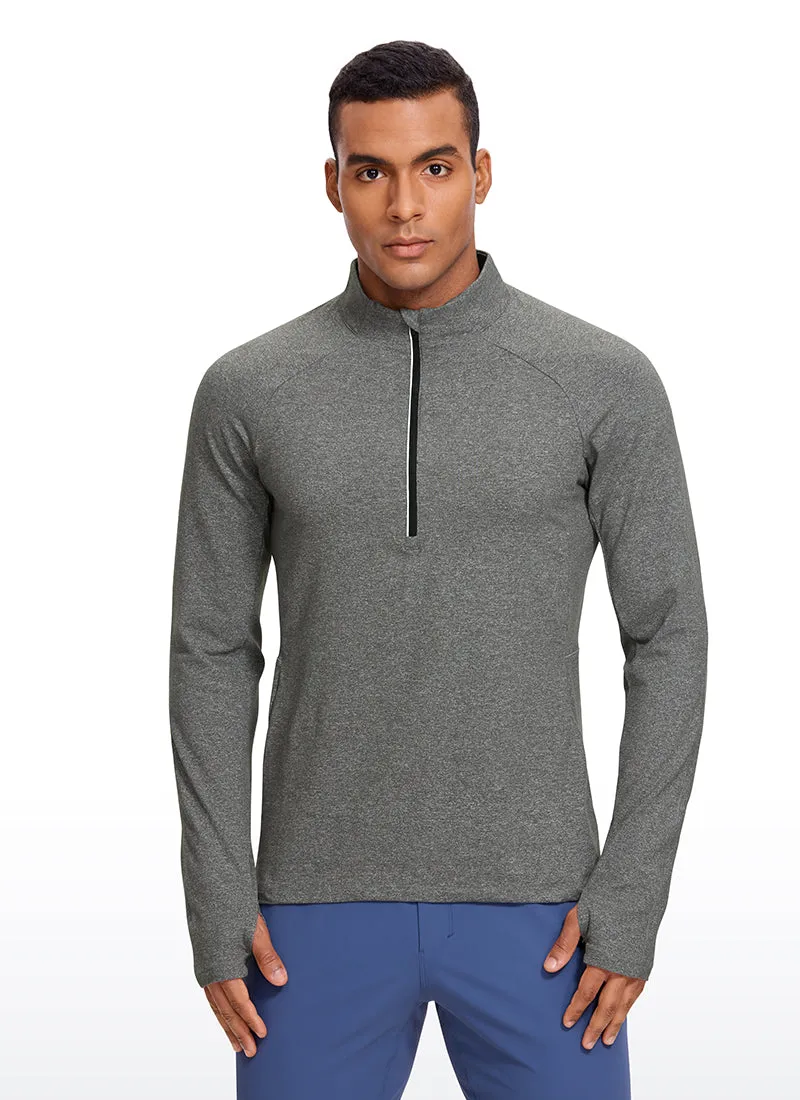 Brushed Half Zip Long Sleeve with Thumbhole sold by CRZ Yoga product image thumbnail 5