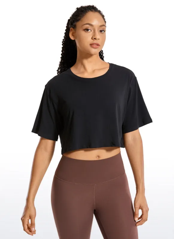 Pima Cotton Cropped Short Sleeve sold by CRZ Yoga