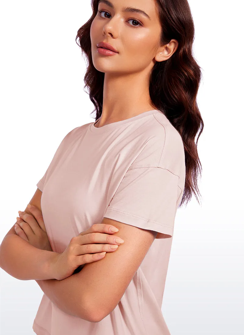 Pima Cotton Loose Fit Short Sleeve sold by CRZ Yoga product image thumbnail 4