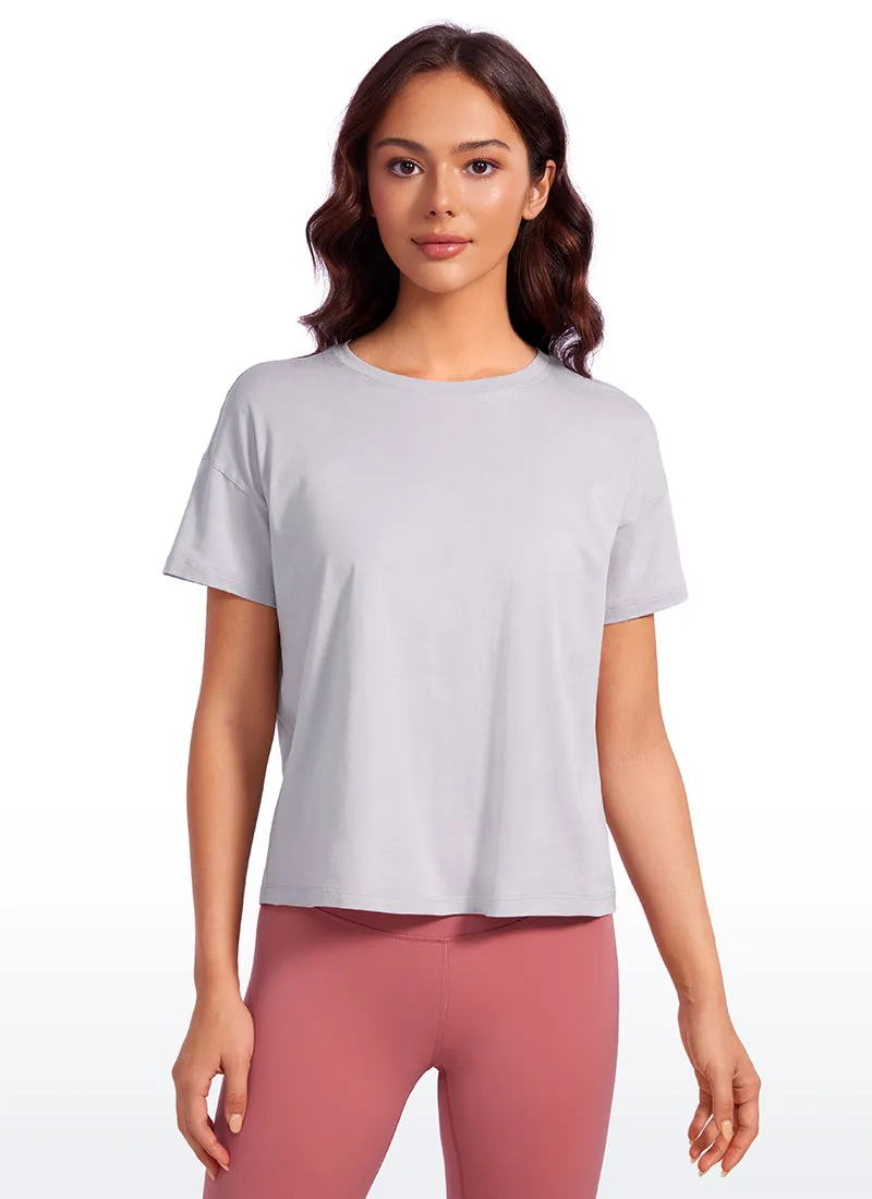 Pima Cotton Loose Fit Short Sleeve sold by CRZ Yoga product image thumbnail 5