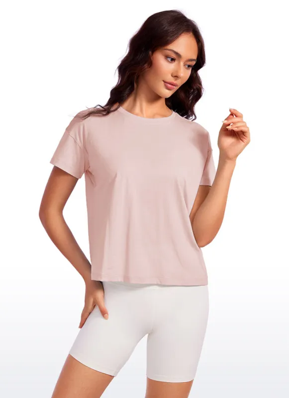 Pima Cotton Short Sleeves Loose Fit sold by CRZ Yoga