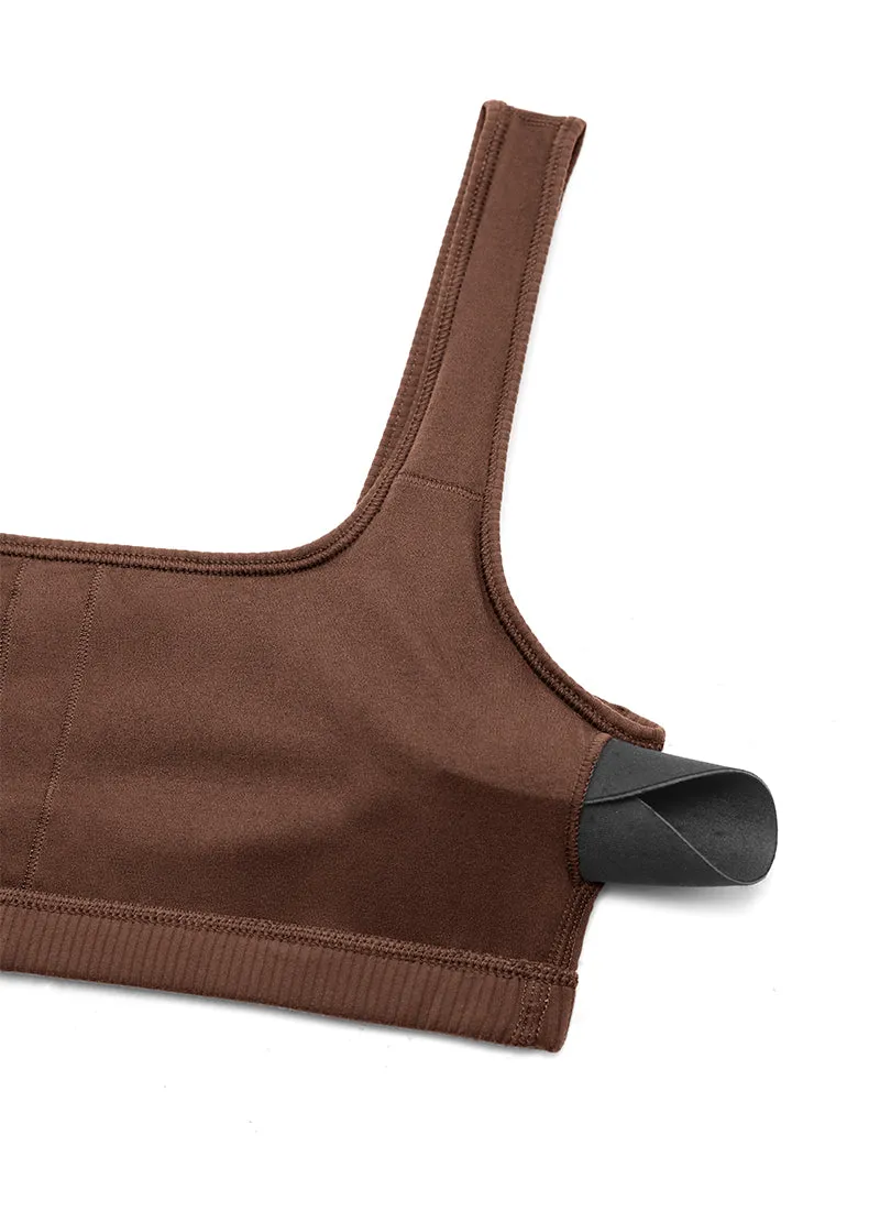 Ribbed Square Neck Padded Mini Bra sold by CRZ Yoga product image thumbnail 5