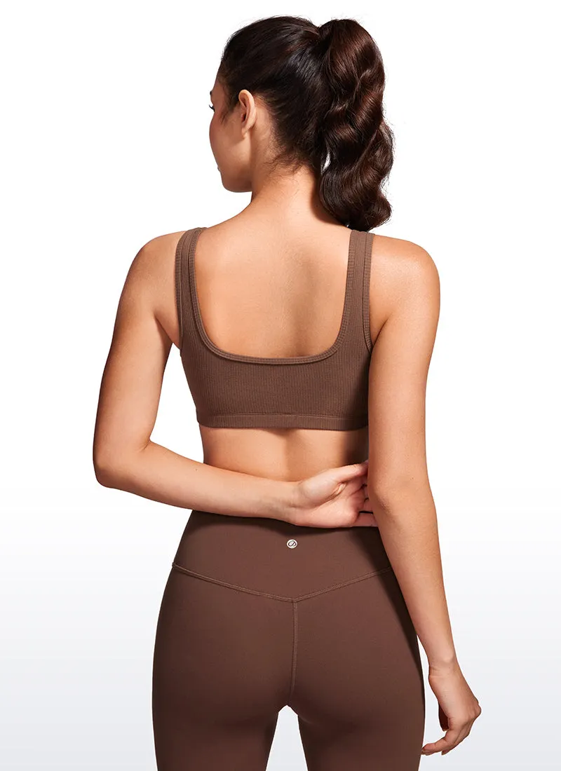 Ribbed Square Neck Padded Mini Bra sold by CRZ Yoga product image thumbnail 2