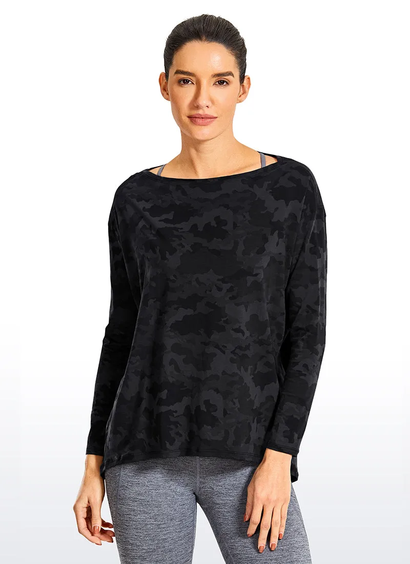 Pima Cotton Boat Neck Long Sleeve sold by CRZ Yoga product image thumbnail 4