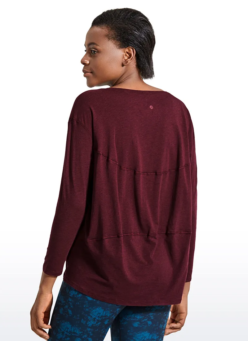 Pima Cotton Boat Neck Long Sleeve sold by CRZ Yoga product image thumbnail 3