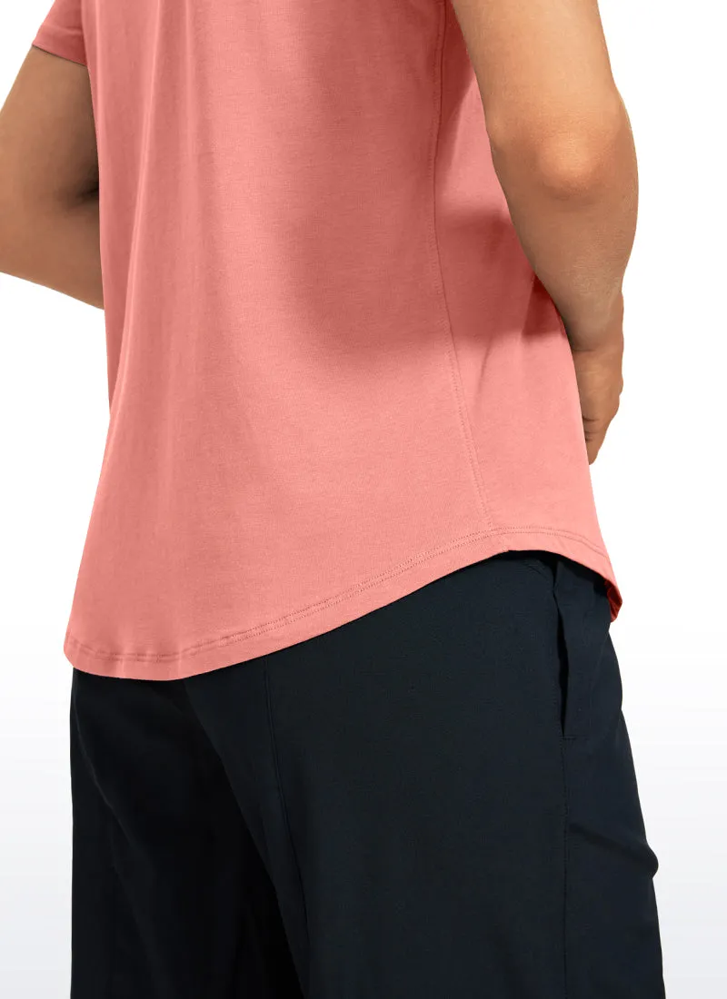 Pima Cotton Round Neck Short Sleeve sold by CRZ Yoga product image thumbnail 3